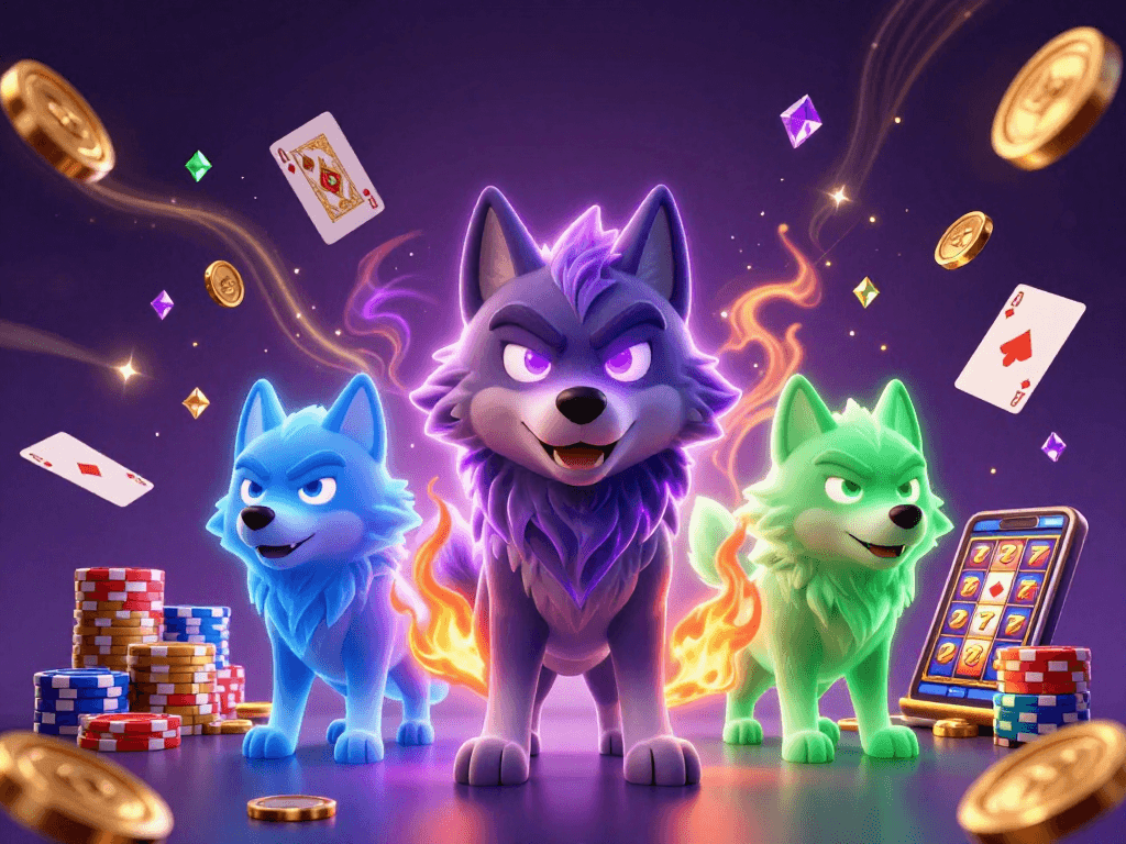 Experience thrilling gambling action with luong son amidst vibrant coins and poker chips.