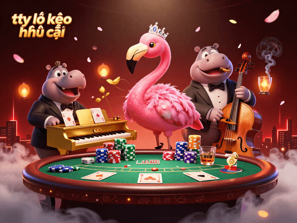 Experience the thrill of tỷ lệ kèo nhà cái with this vibrant casino illustration showcasing energetic characters and game elements.