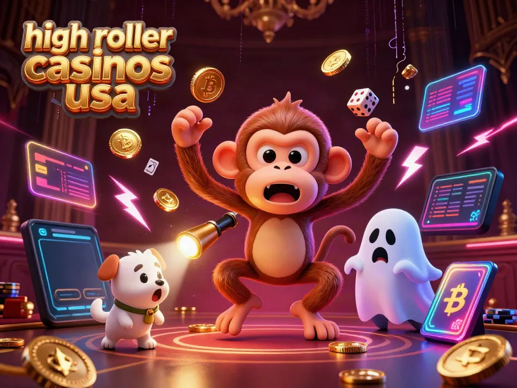 Engage in high roller casinos usa with an epic illustration featuring a poltergeist monkey and ghost-hunter puppy.