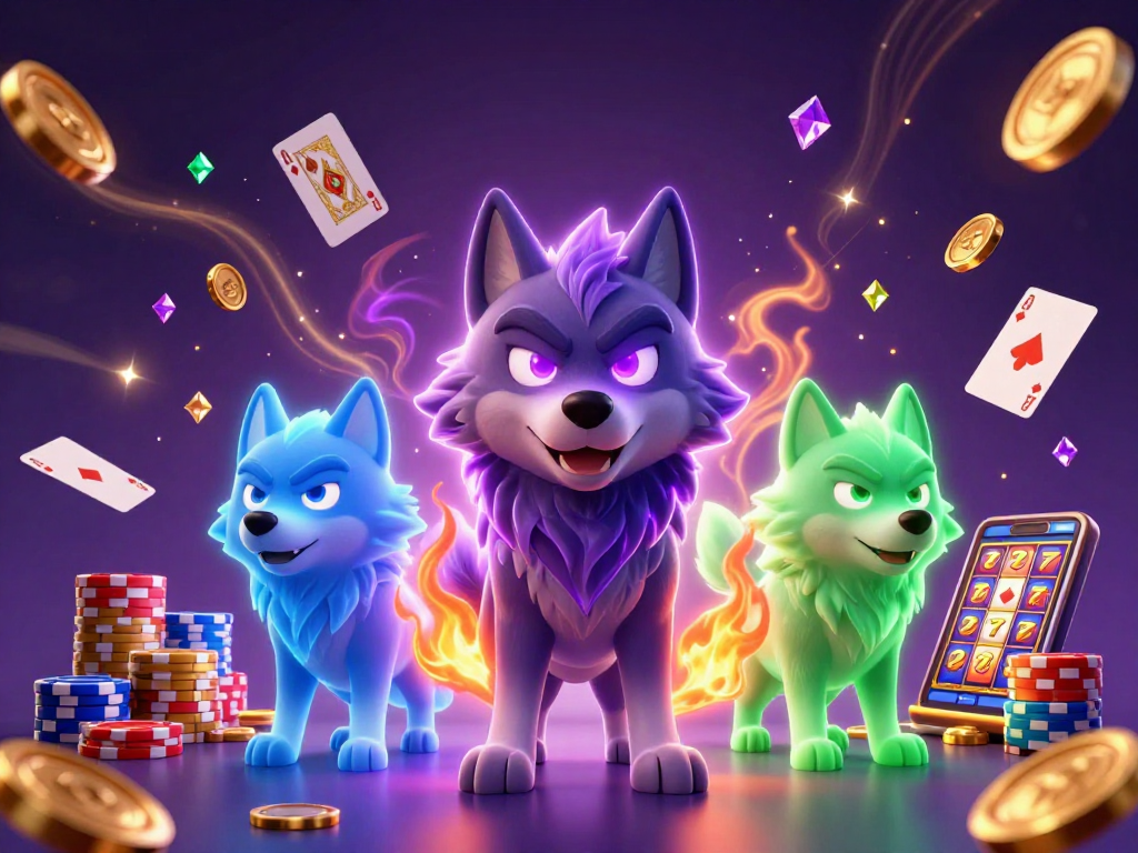 Experience thrilling gambling action with luong son amidst vibrant coins and poker chips.