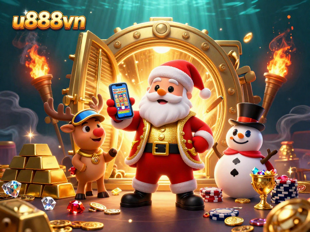 Engage in exciting gaming adventures at u888vn where Santa and friends celebrate jackpots.