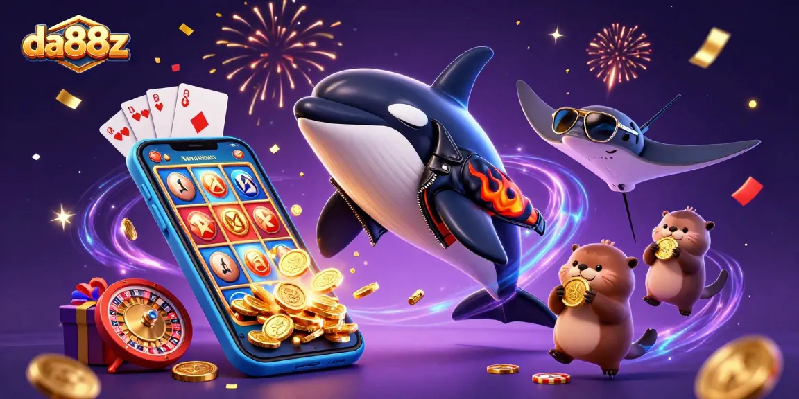 Experience excitement with da88z as orca and stingray enjoy thrilling slot games!