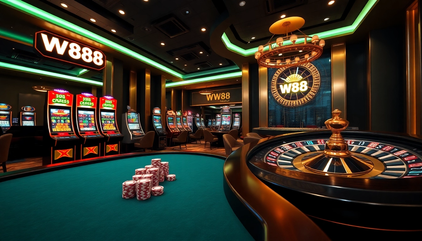 Experience the thrill of winnings at WW88's luxurious online casino gaming area.