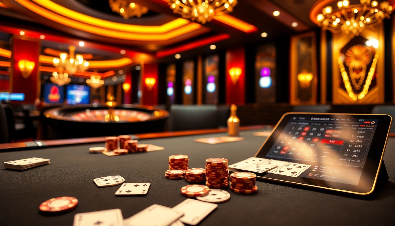 A high-stakes poker game at https://uu88.blog/, showcasing luxury betting with vibrant ambiance and detailed gaming elements.