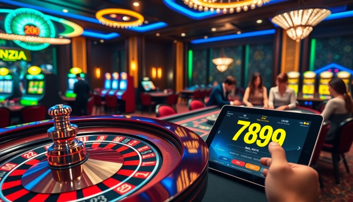 The vibrant casino scene showcases players engaging with roulette and poker at https://789pa.in.net/, emphasizing luxury and excitement.