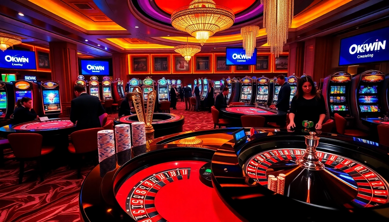 Experience thrilling table games and slots at Okwin's luxurious casino.
