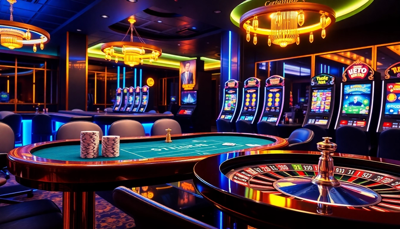 Experience the thrill of crypto online casinos, featuring poker chips, a roulette wheel, and digital slot machines.