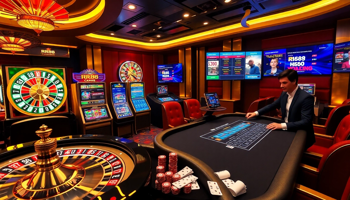Experience the excitement of RR88 Game with vibrant casino tables and engaging gameplay dynamics.