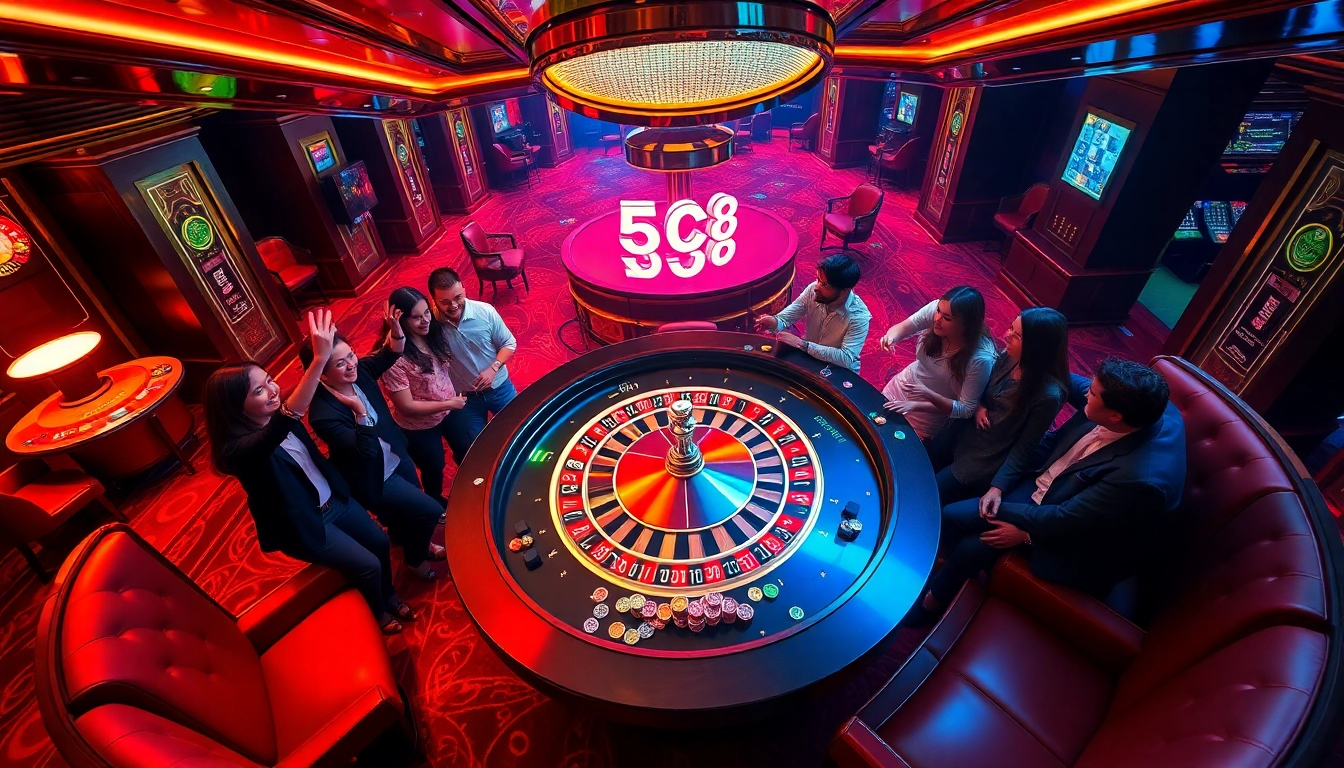 Experience the thrill of gambling at SC88's luxurious casino table filled with excitement and colorful chips.