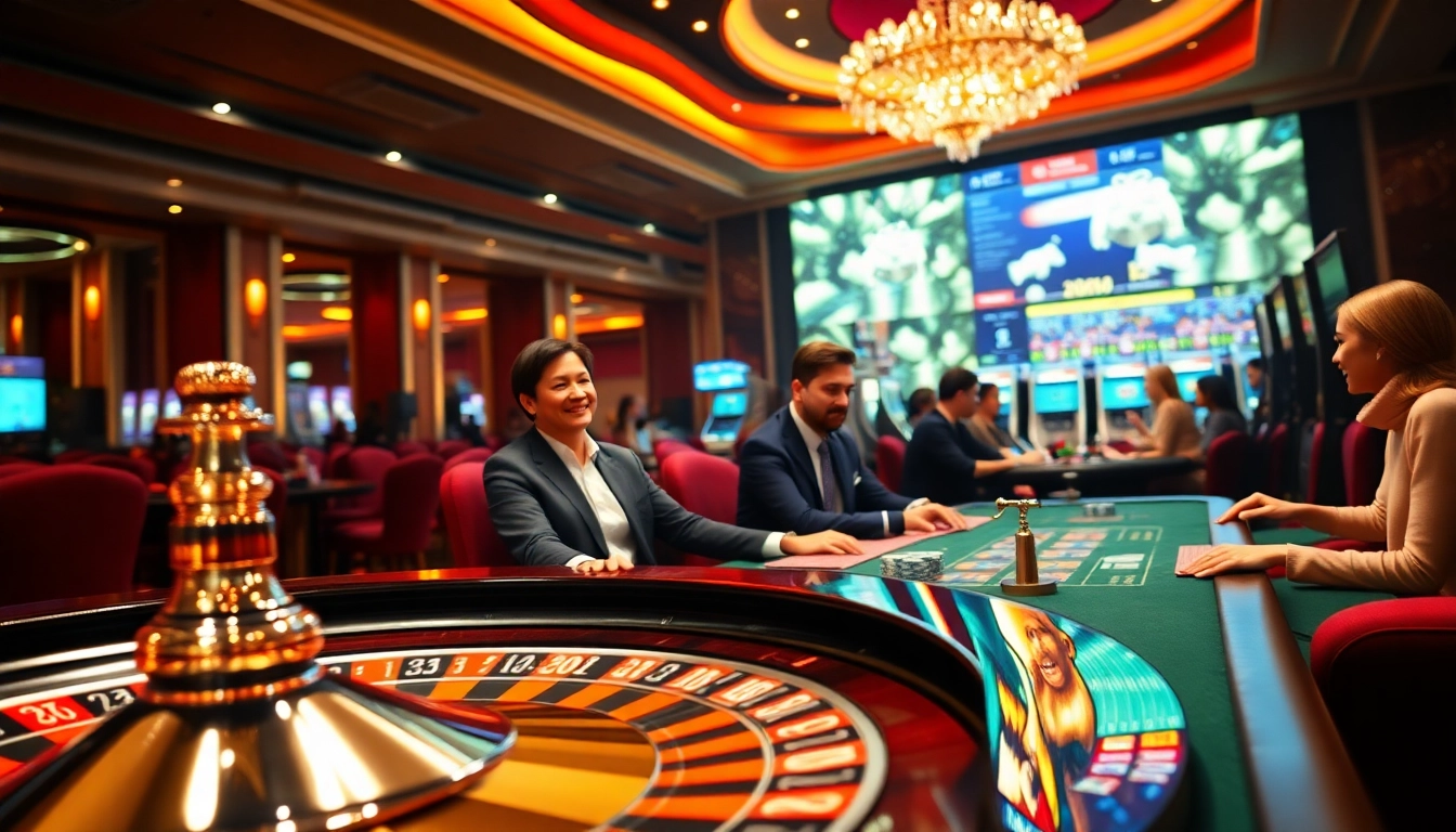 Engage in thrilling gambling experiences at https://nhacaiuytinvn.us.com/, showcasing vibrant casino visuals.