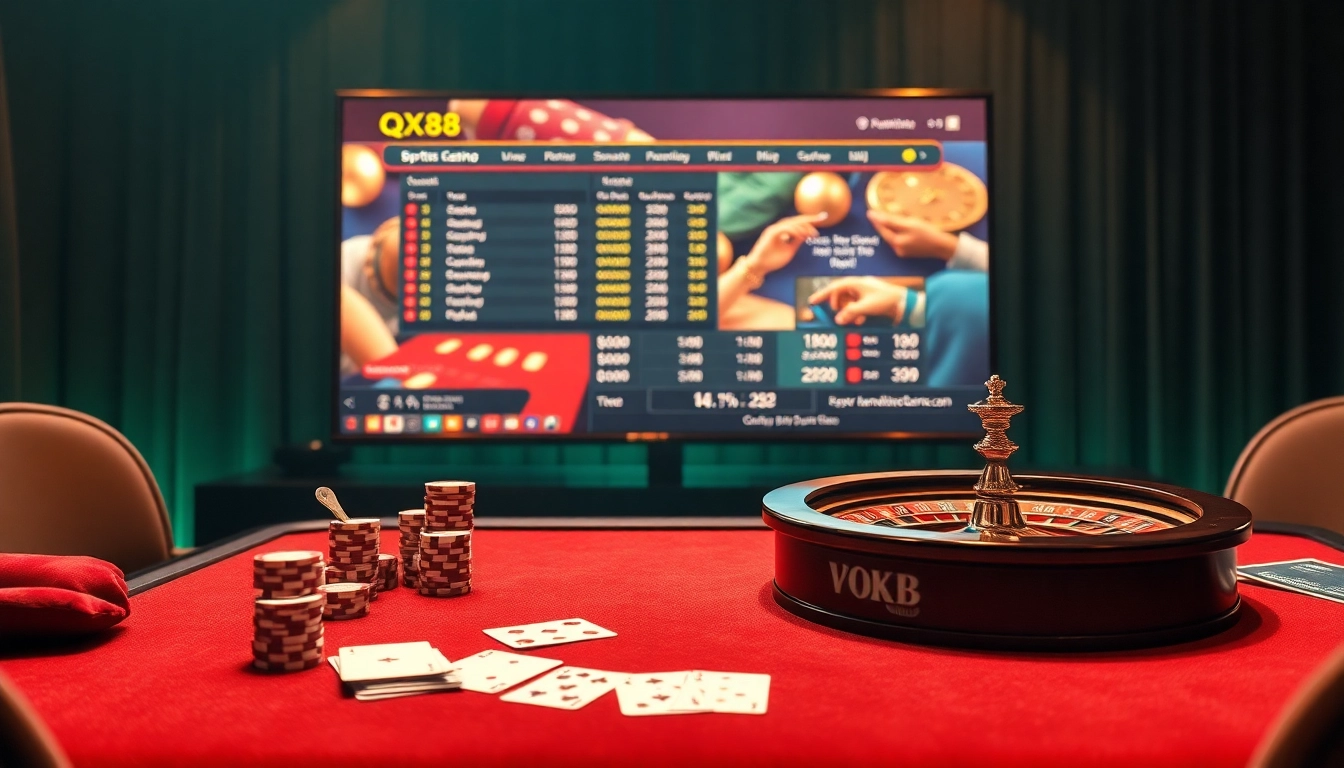 Experience thrilling moments at QQ88 with an engaging online gambling interface, showcasing casino games and sports betting.