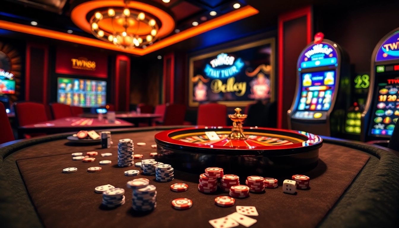 TWIN68 offers an exciting atmosphere with vibrant casino tables and immersive gaming experiences.
