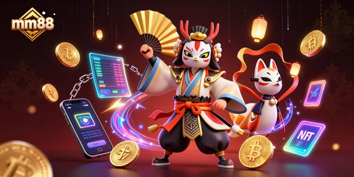 Experience thrilling gameplay at mm88 with vibrant 3D characters and neon elements illuminating a digital casino.