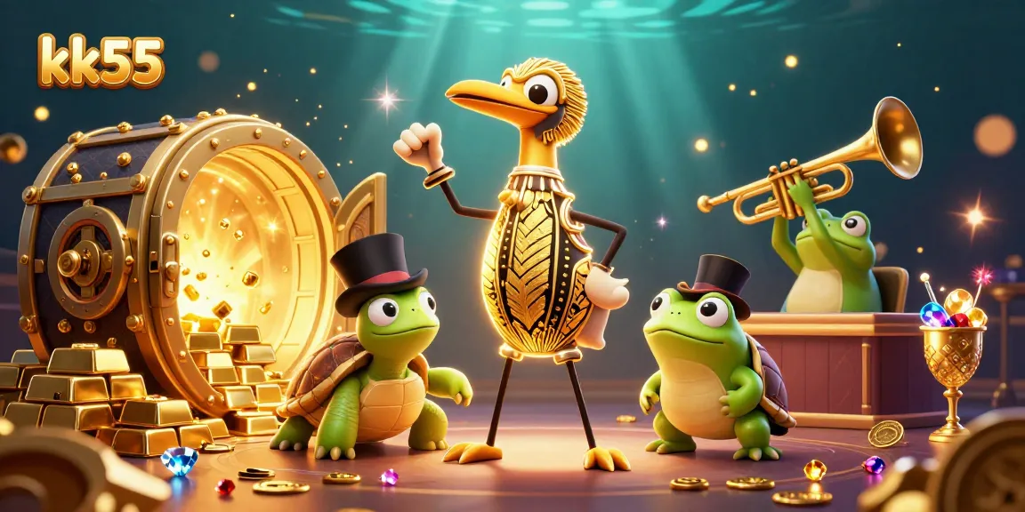 Engage in thrilling games at kk55 with treasure bursting forth and vibrant characters illuminating your experience.