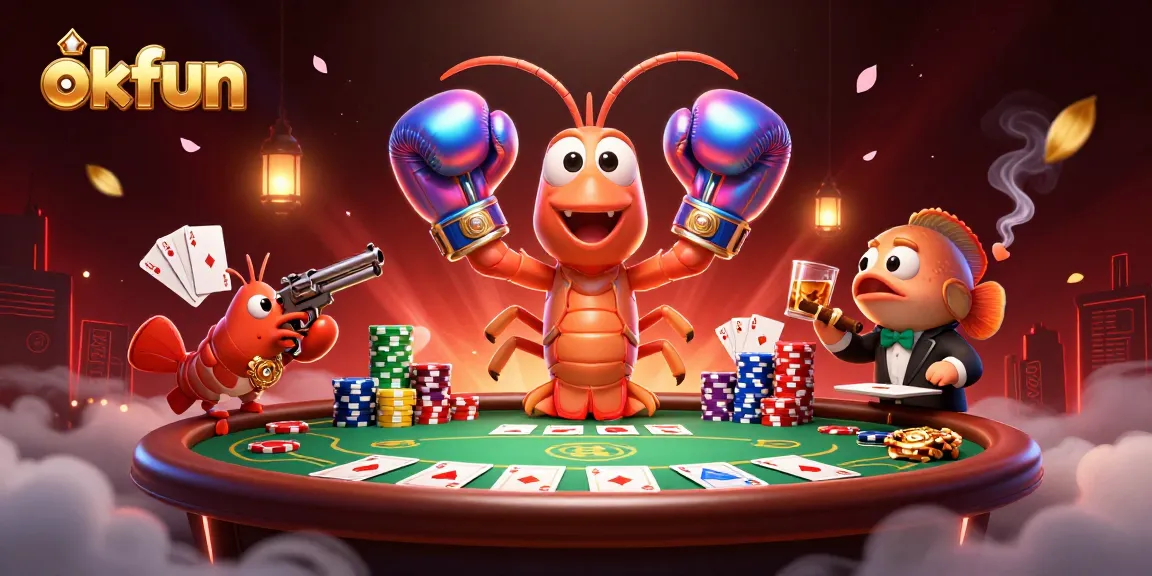 Experience the thrill of okfun with this vibrant poker scene featuring animated sea creatures and casino elements.