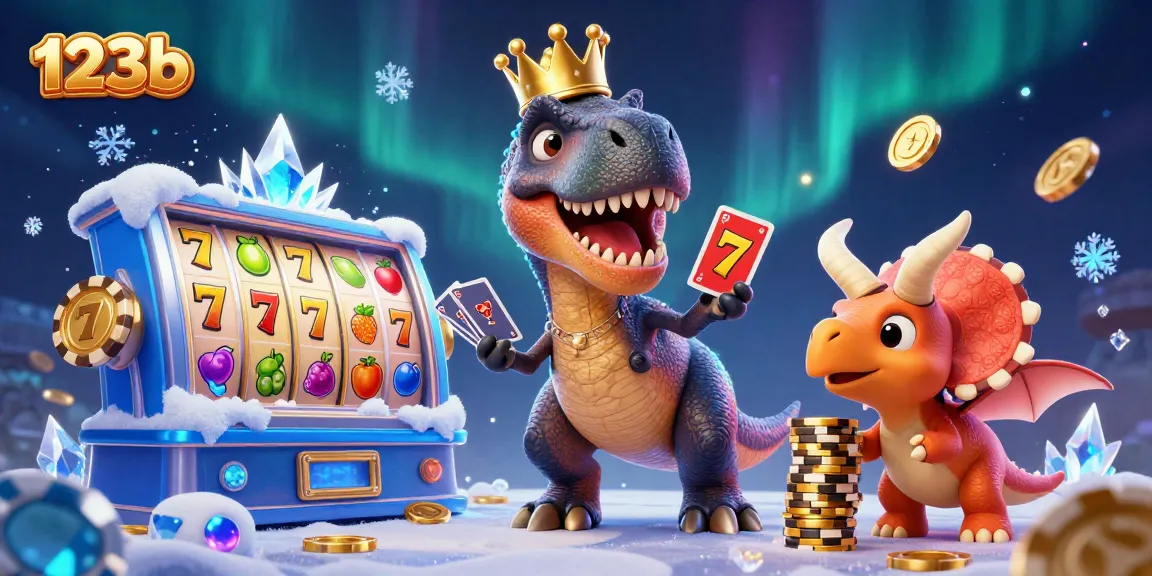 Engage with 123b as a T-Rex and friends enjoy thrilling casino action in a vibrant 3D scene.