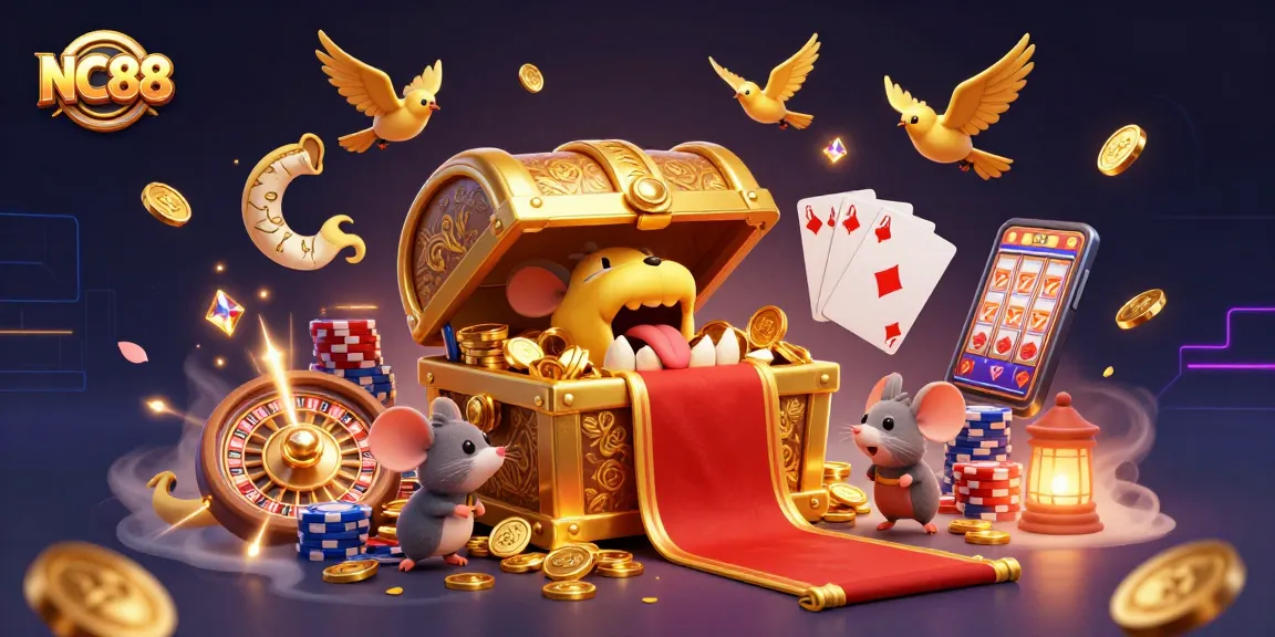 Experience thrilling wins at NC88 casino, featuring an enchanting treasure chest and exciting gaming elements.