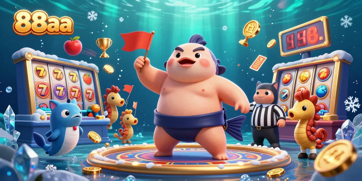 Experience the vibrant underwater world of 88aa with lively slot elements and engaging casino characters.