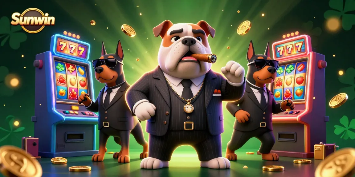 Sunwin offers thrilling casino action with vibrant slot machines and dynamic characters in an engaging 3D scene.