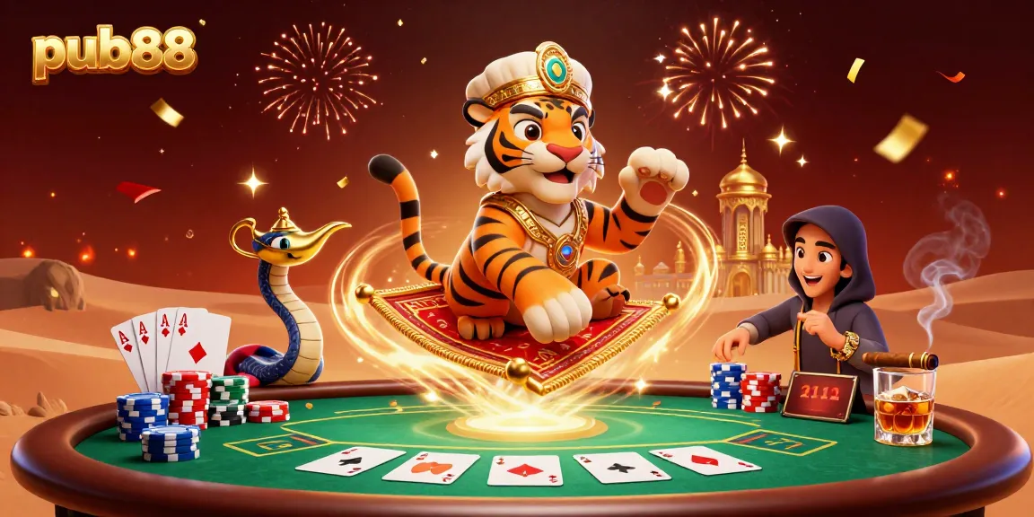 Experience thrilling gaming moments at pub88 with vibrant casino elements and characters.