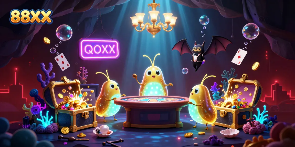 Illuminating the 88XX casino adventure, 3D glowworms create a vibrant atmosphere with gold coins and dynamic game elements.