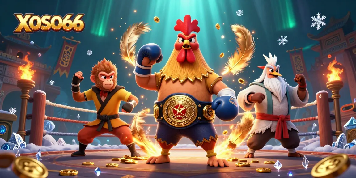 XOSO66 captures the thrill of gambling with vibrant 3D characters in a dynamic casino scene.