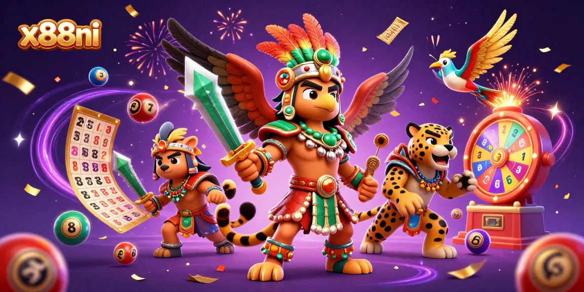 Experience exhilarating wins with x88ni at this vibrant casino scene featuring lottery elements.